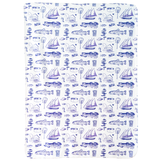 White Leland Toile Sherpa