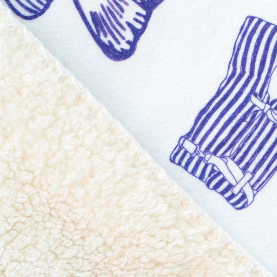 White Leland Toile Sherpa