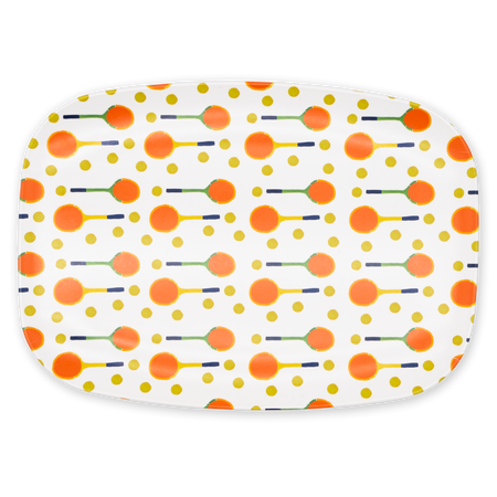 White Matchpoint Melamine Platter