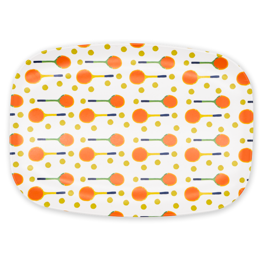 White Matchpoint Melamine Platter