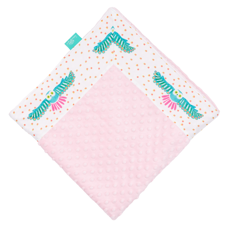 White Night Owl with Baby Pink Minky Baby Blankie