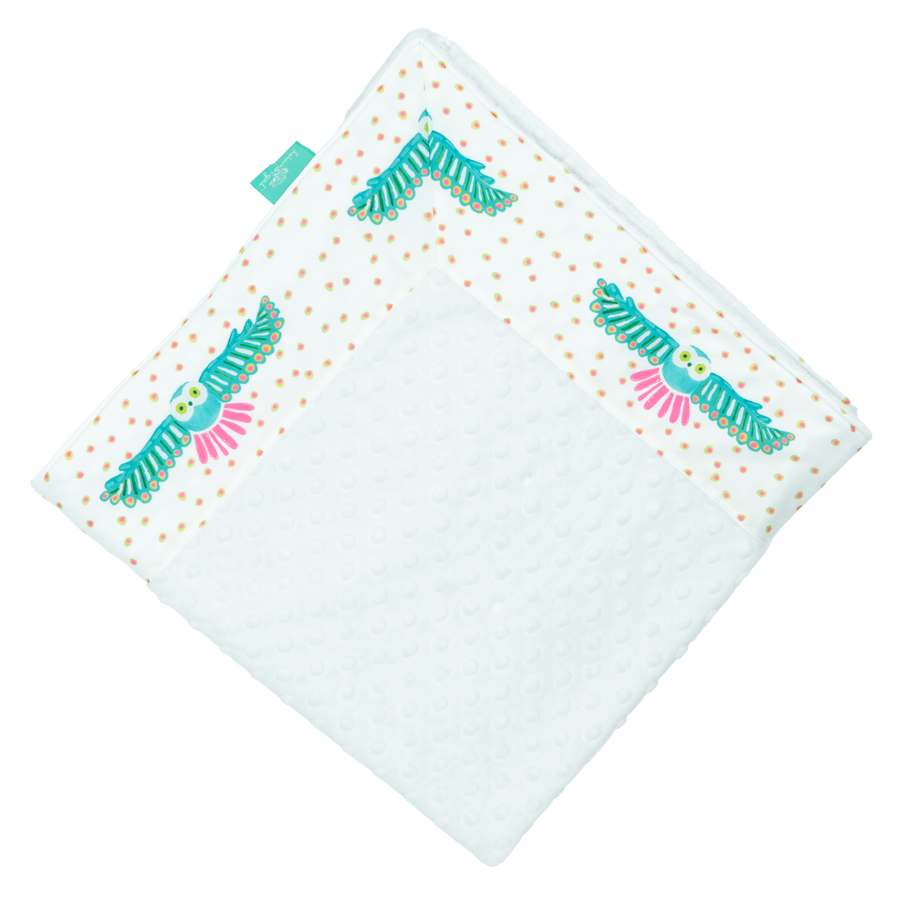 White Night Owl with White Minky Baby Blankie