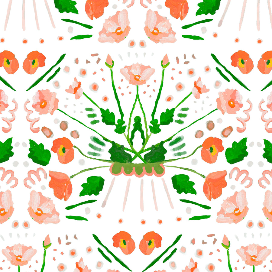 White Rococco Fabric