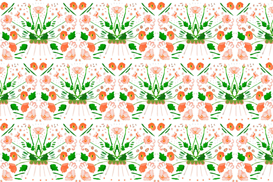White Rococco Fabric