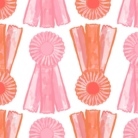 White Show Bows Fabric