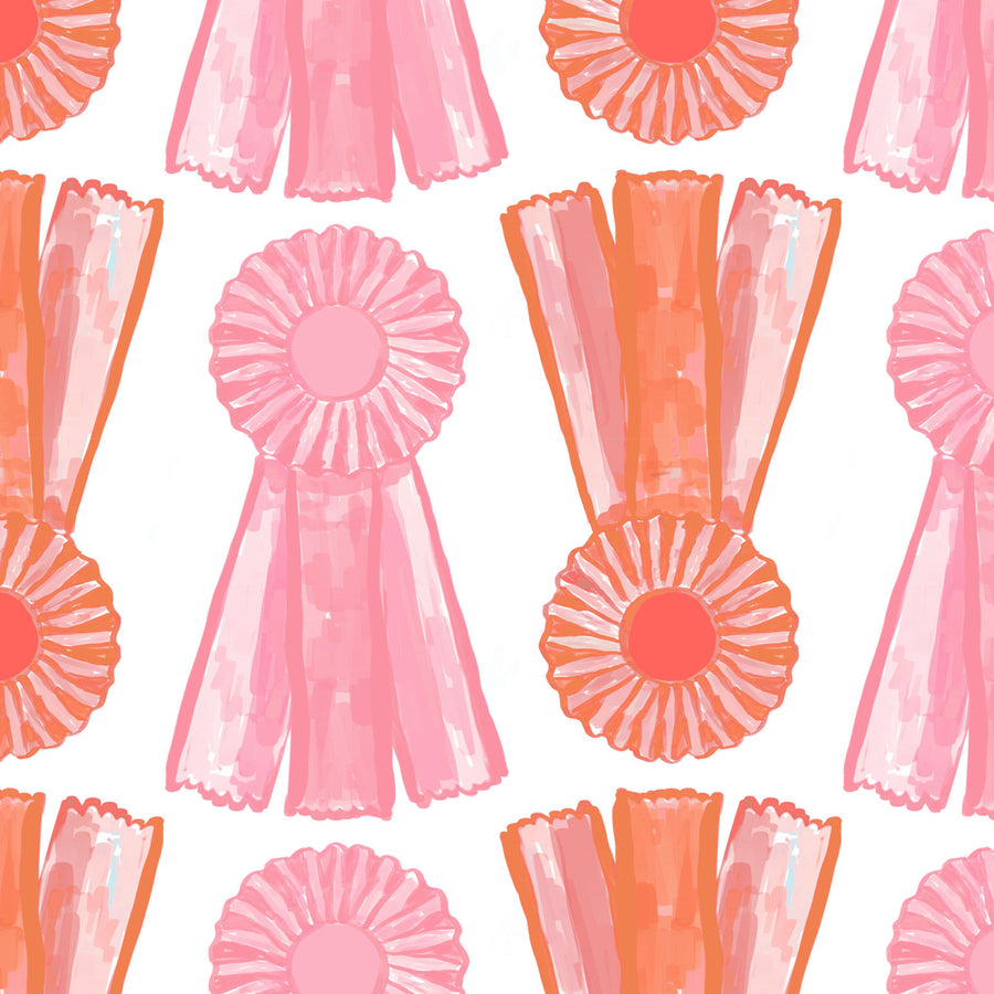 White Show Bows Fabric