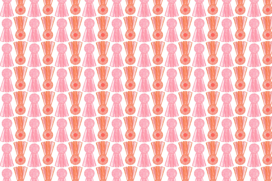 White Show Bows Fabric