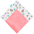 White Summer Sail with Coral Minky Baby Blankie