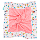 White Summer Sail with Coral Minky Baby Blankie