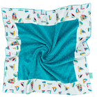 White Summer Sail with Teal Minky Baby Blankie