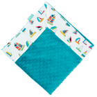 White Summer Sail with Teal Minky Baby Blankie