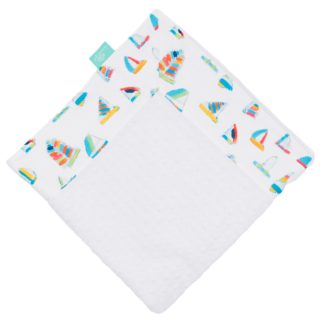 White Summer Sail with White Minky Baby Blankie