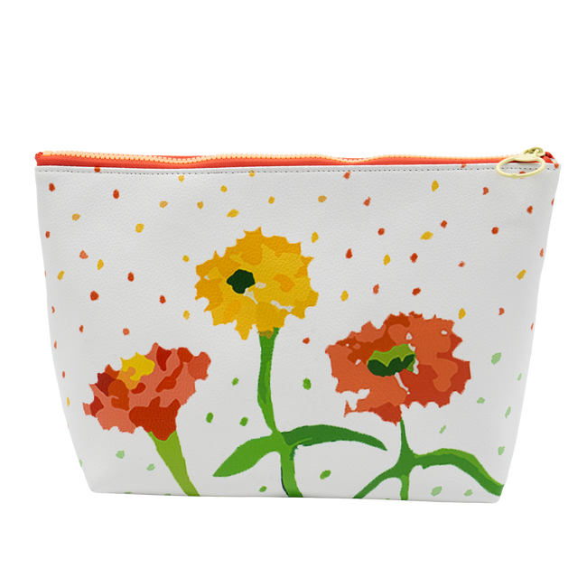 White Zinnias Moon Ditty Bag