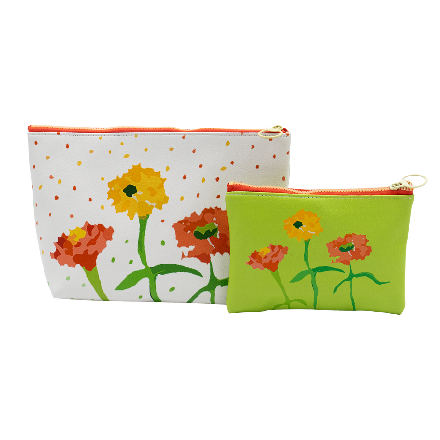 Citron Zinnias Moon Pouch Bag