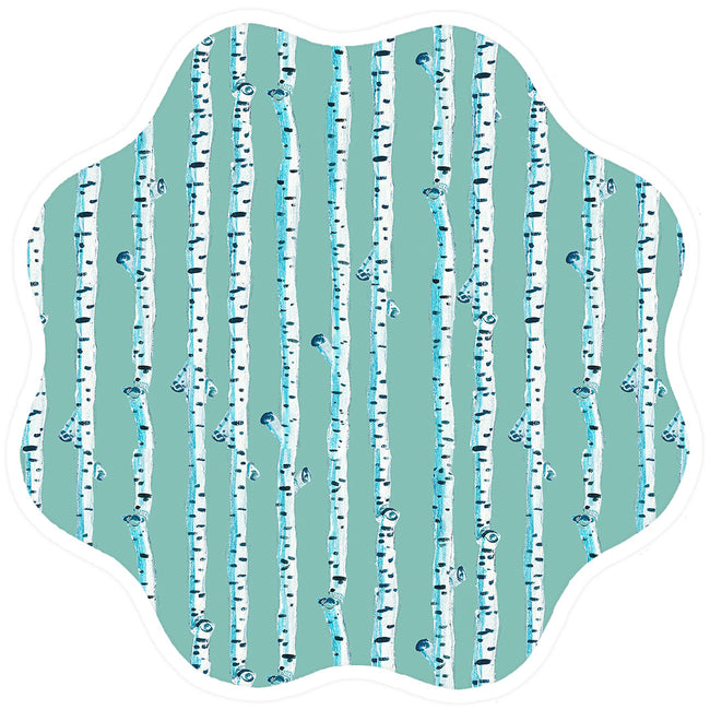 Cyan Vertical Birch Dew Drop Place Mat