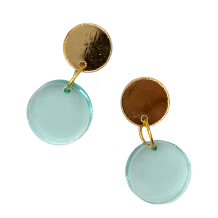 Gold and Clear Circle Earrings
