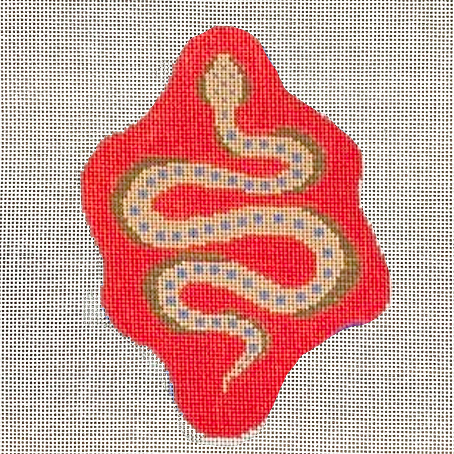 Red Petite Snake Needlepoint