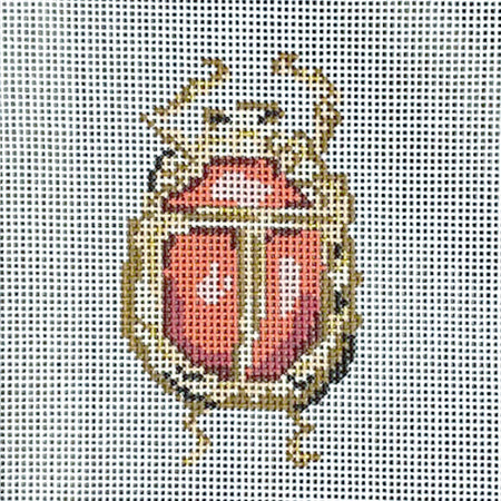 Coral Scarab Needlepoint