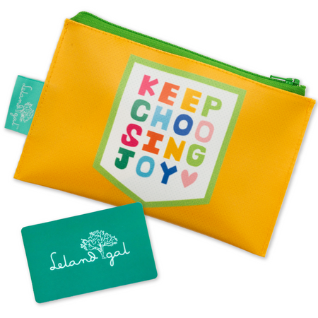 Saffron Keep Choosing Joy Dew Drop Envelope Bag With $25.00 Gift Card