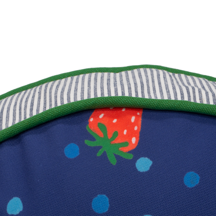 Sapphire Berries/Cherries With/ Box Green Welting Indoor Round Pillow
