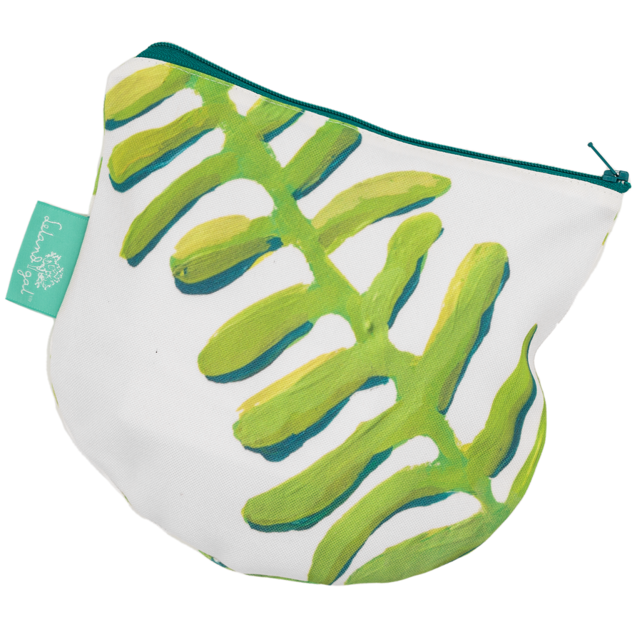 White Floating Fronds Port Pouch