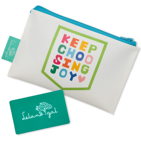 White Keep Choosing Joy Dew Drop Envelope Bag With $25.00 Gift Card