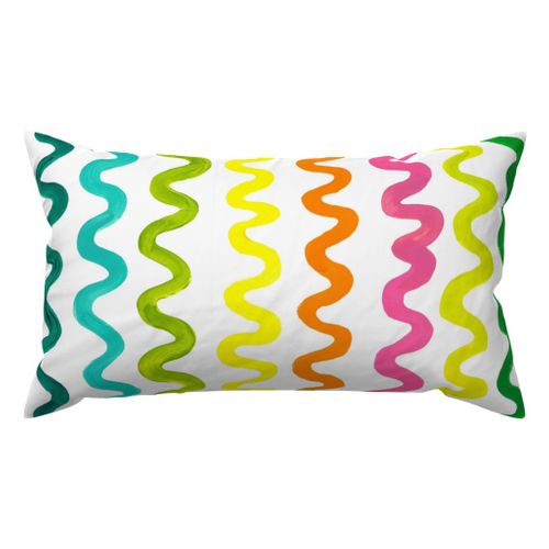 White Flourish Indoor Lumbar Pillow