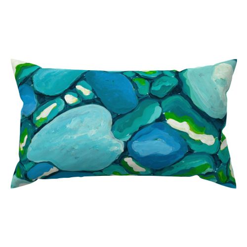 Leland Blue Outdoor Lumbar Pillow