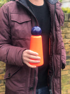 Lund London Skittle Bottle, Coral with Navy Top, 17oz