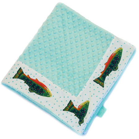 White Brook Trout Baby Blankie with Salt Water Minky
