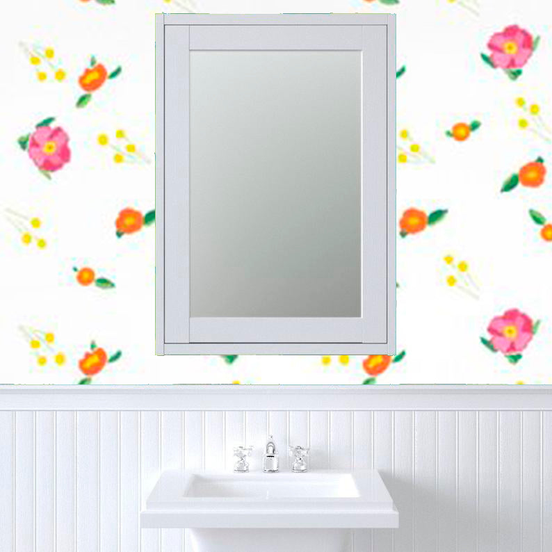 White Katherine's Blooms Wallpaper
