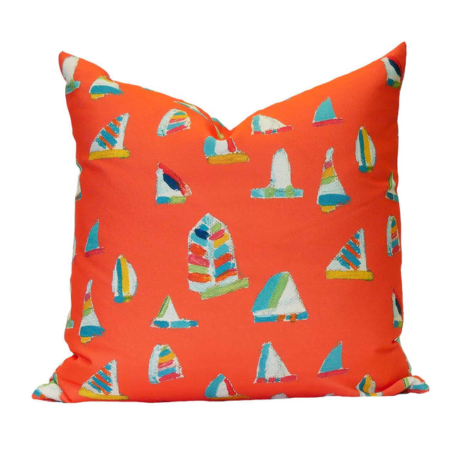 Grapefruit Summer Sail Indoor Square Pillow