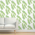 White Floating Fronds Wallpaper