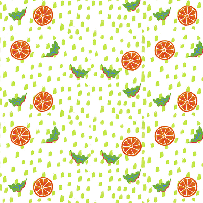 White Citrus Fabric
