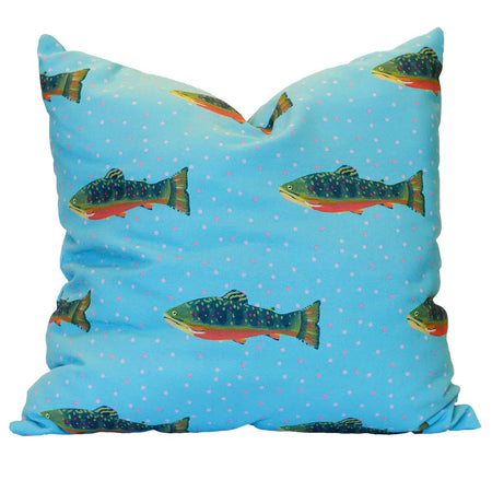 Waterfall Brook Trout Outdoor Square Pillow