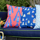 Navy Summer Sail Outdoor Square Pillow
