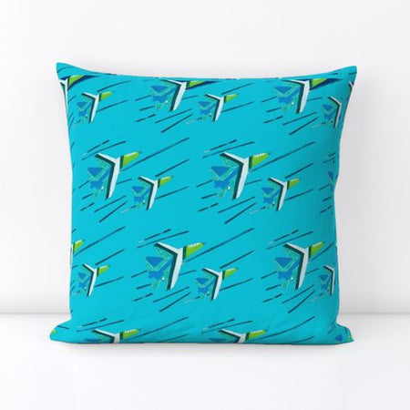 Waterfall Blue Angels Outdoor Square Pillow