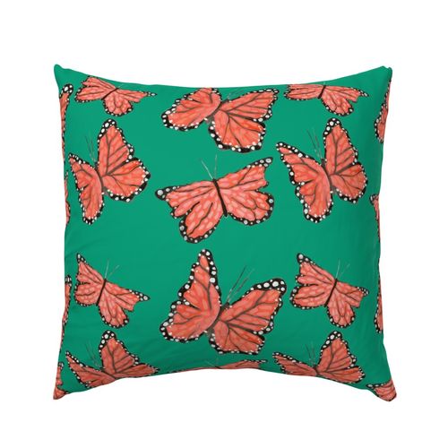 Jade Monarchs Marching Indoor Square Pillow