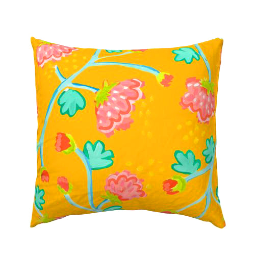 Saffron Peony Waltz Indoor Square Pillow