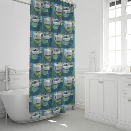 Staggered Tug Shower Curtain