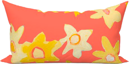 Poppy Daffodil Disco Outdoor Lumbar Pillow