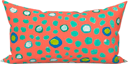 Poppy Maidenhair Mambo Outdoor Lumbar Pillow