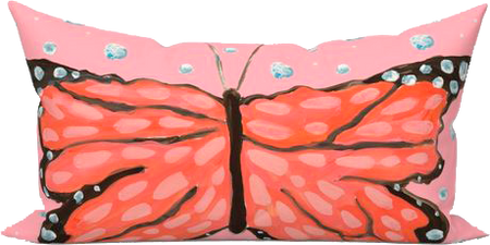 Bashful Bubbles Monarchs Marching Indoor Lumbar  Pillow