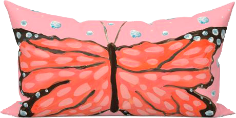 Bashful Bubbles Monarchs Marching Lumbar Down Pillow