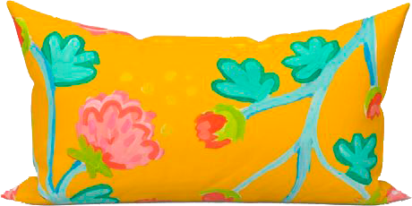 Saffron Peony Waltz Indoor Lumbar Pillow