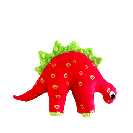 Dino Baby Lovey in Watermelon Dots and Green Fin