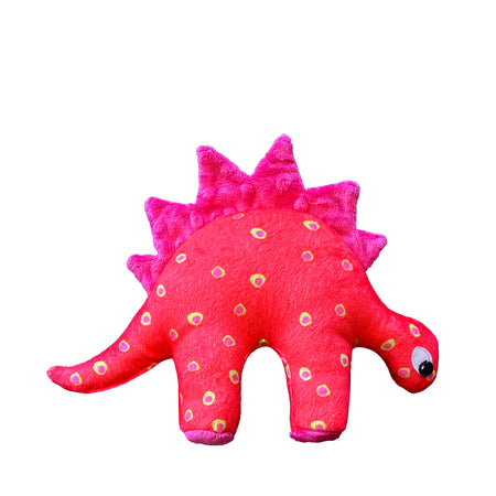 Dino Baby Lovey in Watermelon Dots and Pink Fin