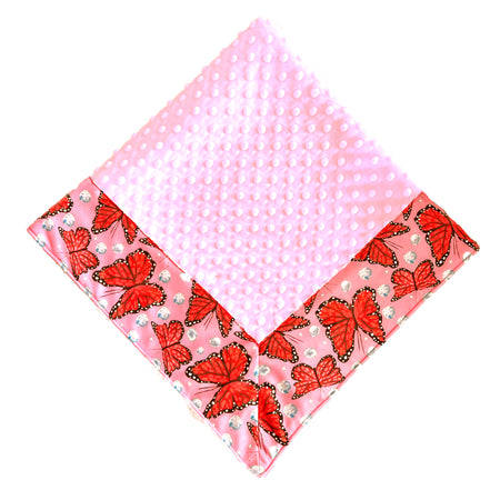 Bashful Monarch’s Marching Baby Blankie with Baby Pink Minky