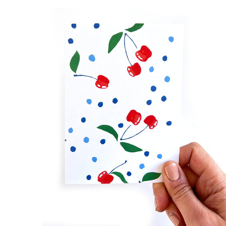 Cherries in White Greeting Card
