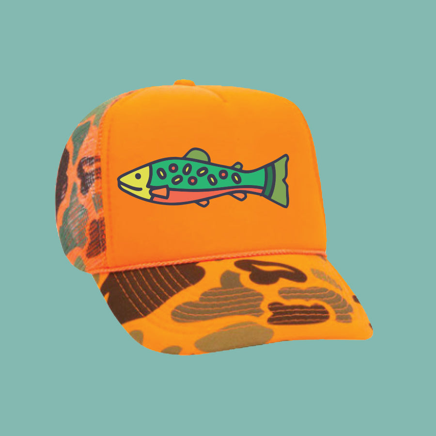 Camo NOPO Trout Trucker Hat – Leland gal